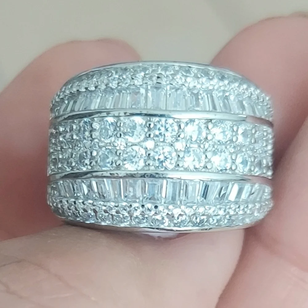 Vintage Ring Sterling Silver CZ Ring Size 7 - Picture 6 of 6